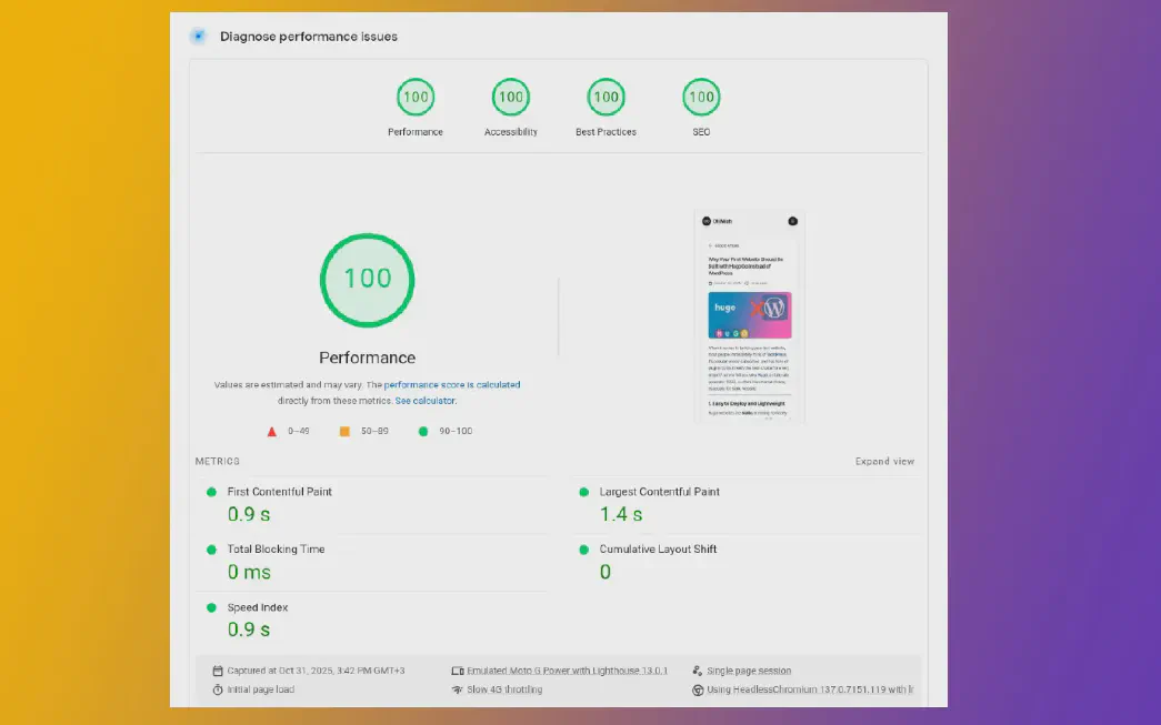 Hugo Website Speed boost Pages speed inside