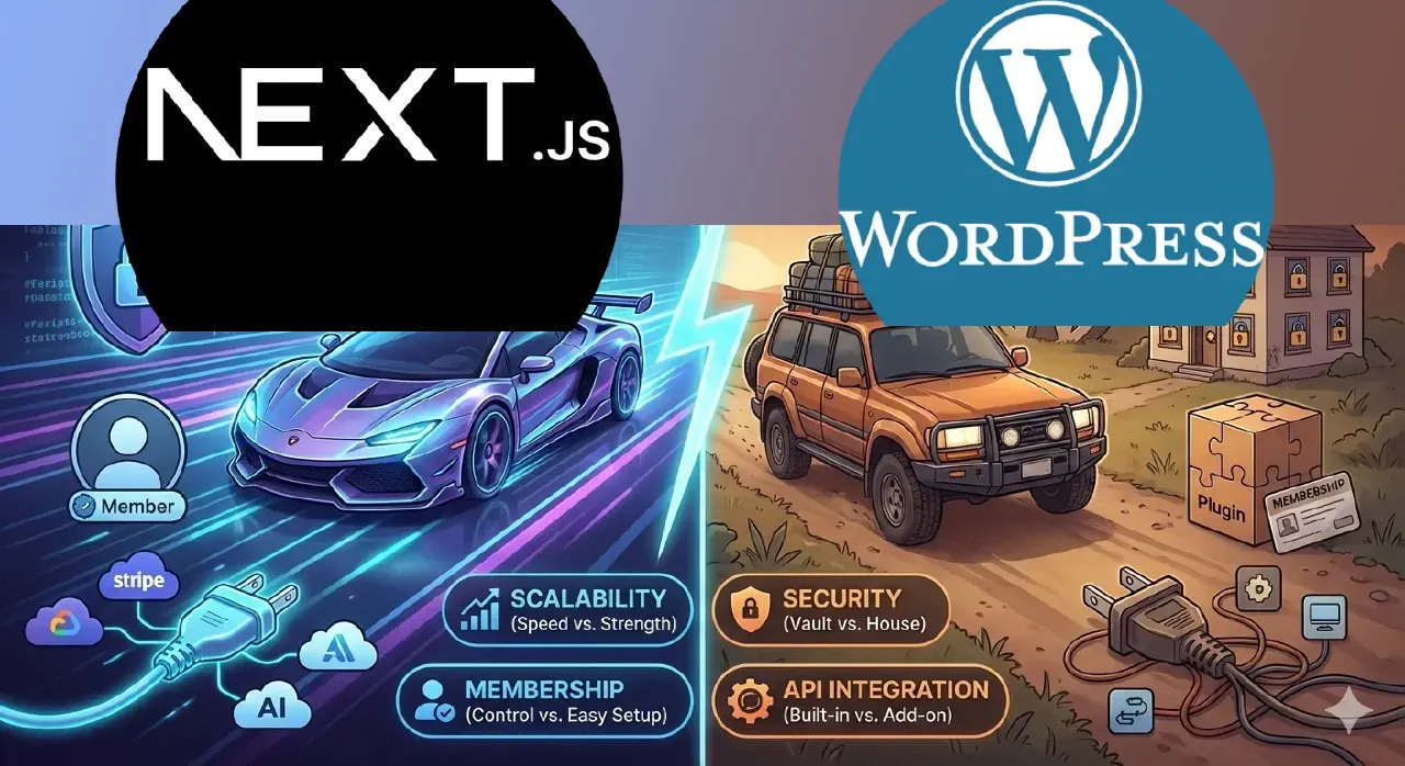 Next.js vs WordPress: Scalability, Security & Membership Made Simple